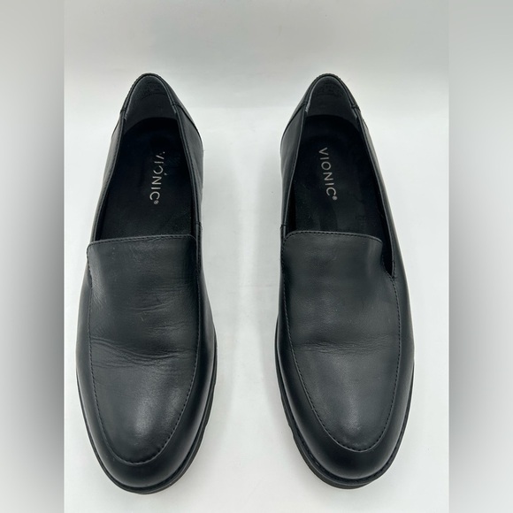 Vionic Kensley Women's Slip On Loafer Black Nappa Leather, Chunky Size 9 - Picture 4 of 12